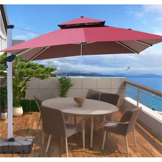 Enhanced 3.5m square Roman luxury sun umbrella 130kg base SUN011