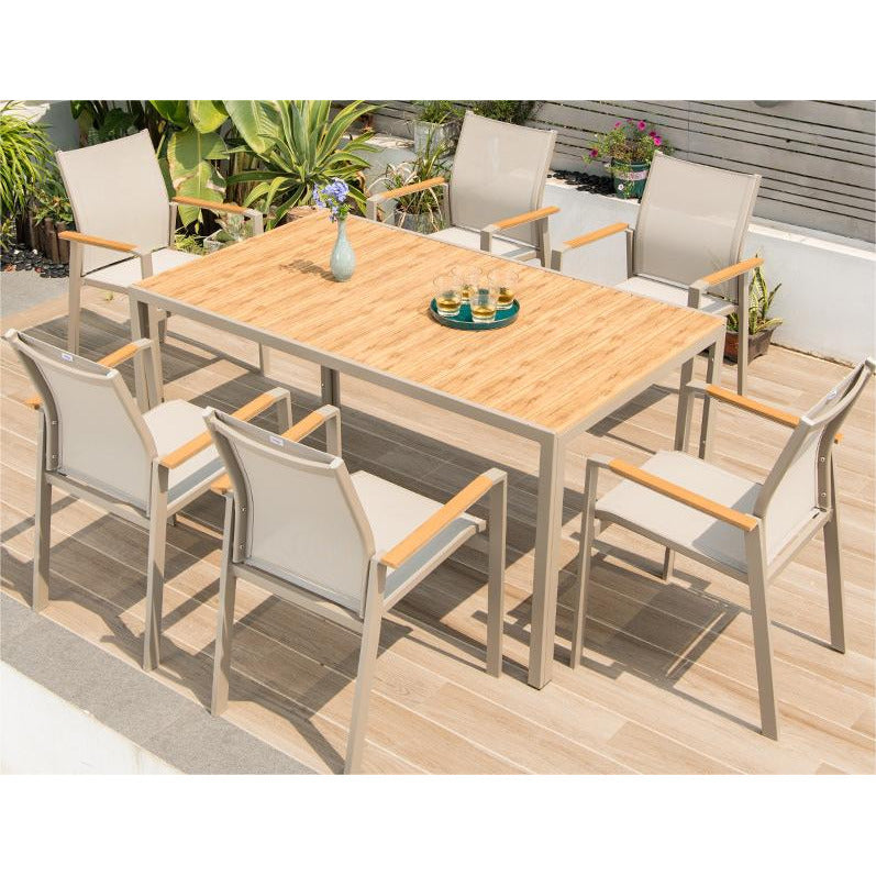 150CM 長方形 環保木餐桌椅套裝 TC007